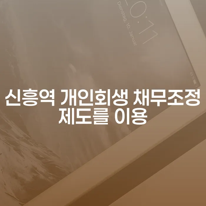 신흥역 개인회생 채무조정제도를 이용