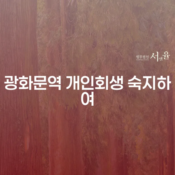 광화문역 개인회생 숙지하여